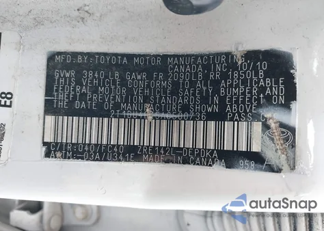 2010 Toyota Corolla Le from USA, damaged, VIN 2T1BU4EE5AC500736